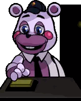 Teddy Bear In Hat And Tie Sitting Sticker