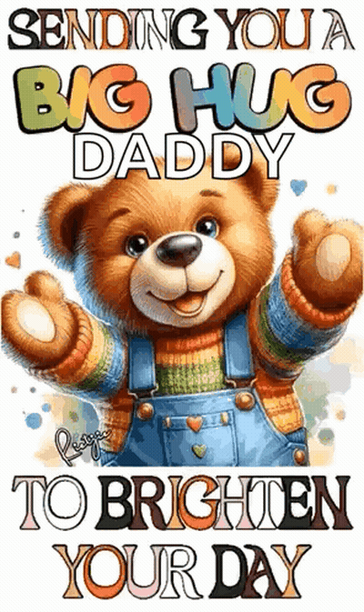 Teddy Bear In Overalls Sending Big Hug GIF