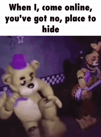 Teddy Bear In Purple Hat Dancing When I Come Online You've Got No GIF