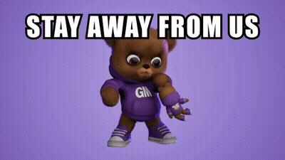 Teddy Bear In Purple Hoodie GIF