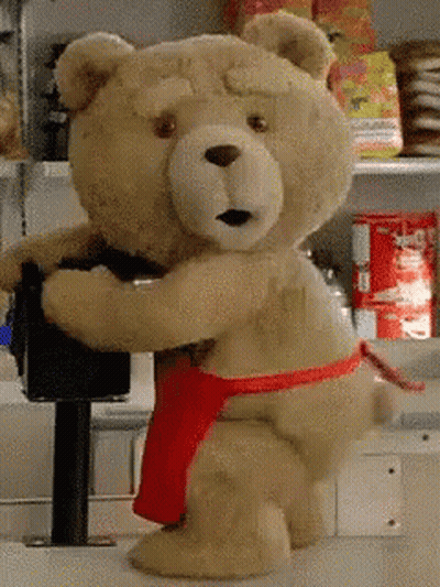 Teddy Bear In Red Apron GIF