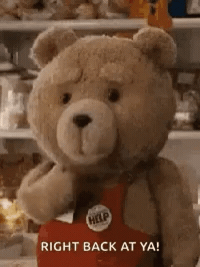 Teddy Bear In Red Help Apron GIF