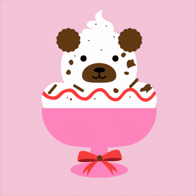 Teddy Bear In Sundae Cup GIF