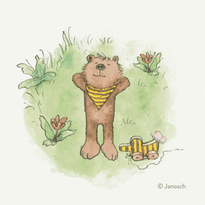 Teddy Bear In Yellow And White Striped Bandana GIF