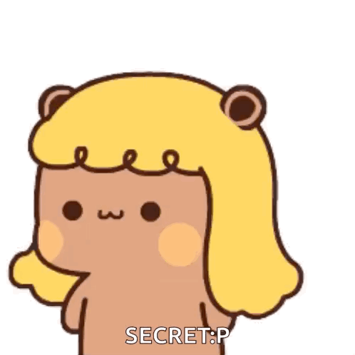 Teddy Bear In Yellow Hat Saying Secret P GIF