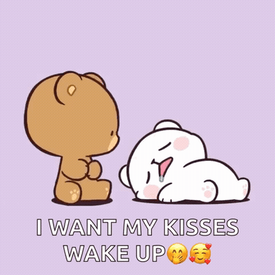 Teddy Bear Kissing Another I Want My Kisses Wake Up GIF