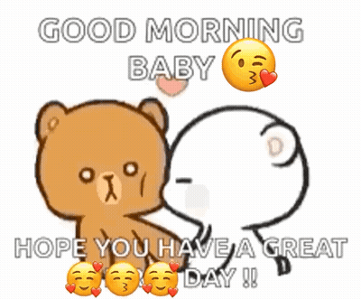 Teddy Bear Kissing Another Saying Good Morning GIF