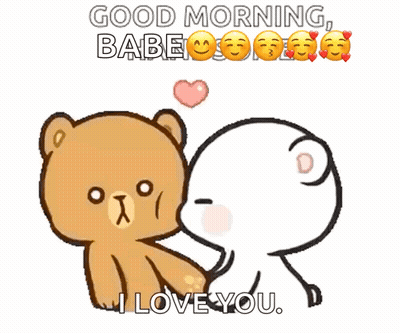 Teddy Bear Kissing Another Teddy Bear Good Morning Babe I Love You GIF