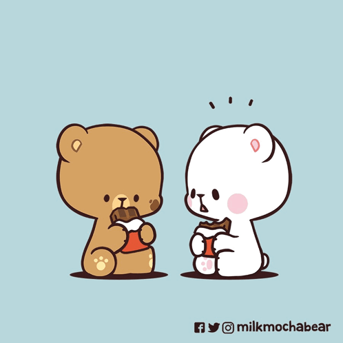 Teddy Bear Kissing White Bear GIF