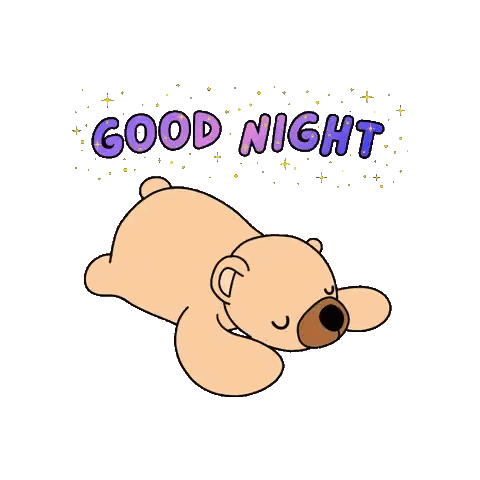 Teddy Bear Laying Down Good Night Sticker