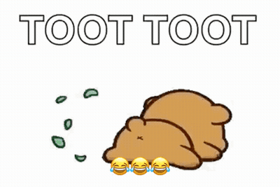 Teddy Bear Laying Down Toot Toot GIF