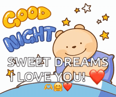 Teddy Bear Laying In Bed Good Night GIF