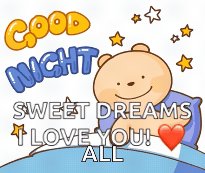 Teddy Bear Laying In Bed Good Night Sweet Dreams I Love You All GIF