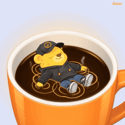 Teddy Bear Laying In Cup Of Coffee GIF