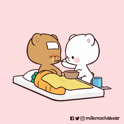 Teddy Bear Laying On Bed With Cup Of Water GIF