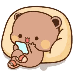 Teddy Bear Laying With Phone Sticker
