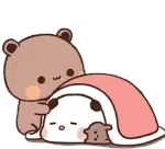 Teddy Bear Lying On Panda Sticker