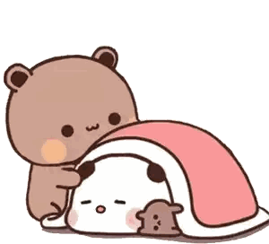 Teddy Bear Lying On Sleeping Panda Sticker