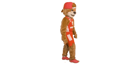 Teddy Bear Mascot In Red Shorts And Hat Sticker