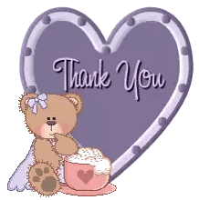 Teddy Bear Next To Coffee And Thank You Sign Sticker