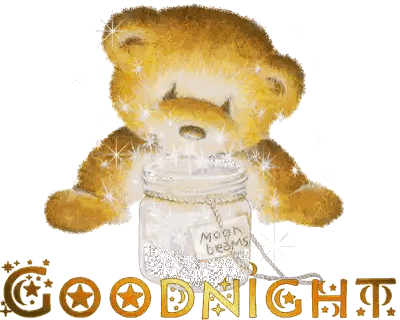 Teddy Bear Next To Moon Beans Jar Sticker