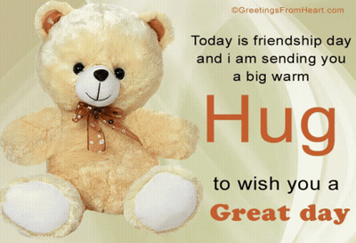 Teddy Bear On Friendship Day Card GIF