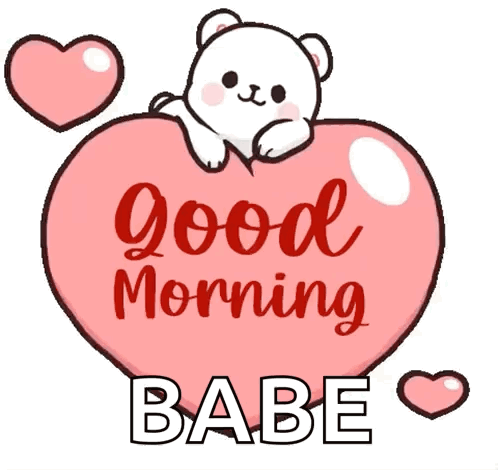 Teddy Bear On Pink Heart Good Morning Babe GIF