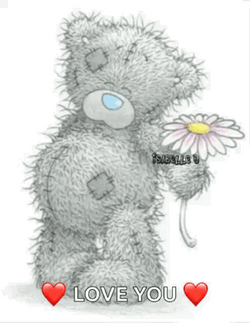 Teddy Bear Picking Up Flower GIF