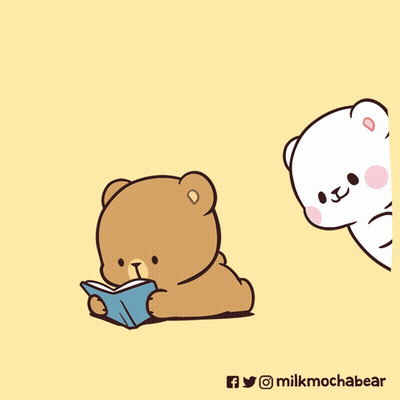 Teddy Bear Reading Book GIF