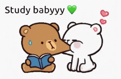 Teddy Bear Reading Book While Being Kissed GIF