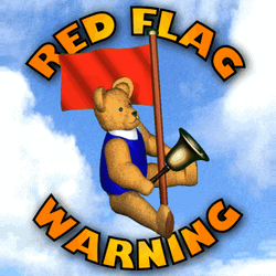 Teddy Bear Red Flag Warning GIF