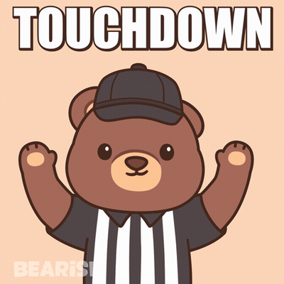 Teddy Bear Referee Saying Touchdown GIF