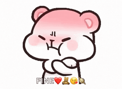 Teddy Bear Saying Fine With Heart GIF
