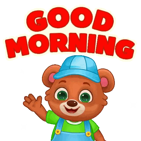 Teddy Bear Saying Good Morning Sticker