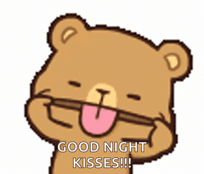 Teddy Bear Saying Good Night Kisses GIF