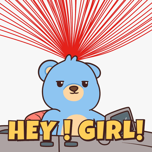 Teddy Bear Saying Hey Girl GIF