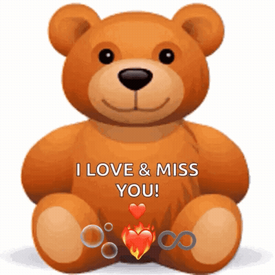Teddy Bear Saying I Love And Miss You GIF