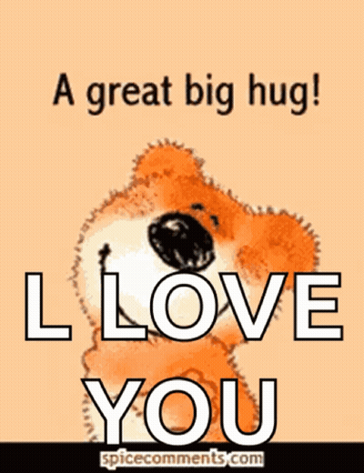 Teddy Bear Saying I Love You With Hearts GIF