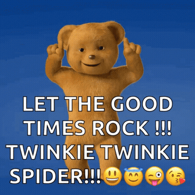 Teddy Bear Saying Let The Good Times Rock GIF