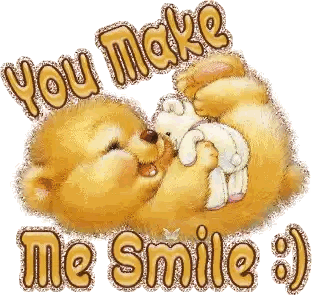 Teddy Bear Saying You Make Me Smile Sticker