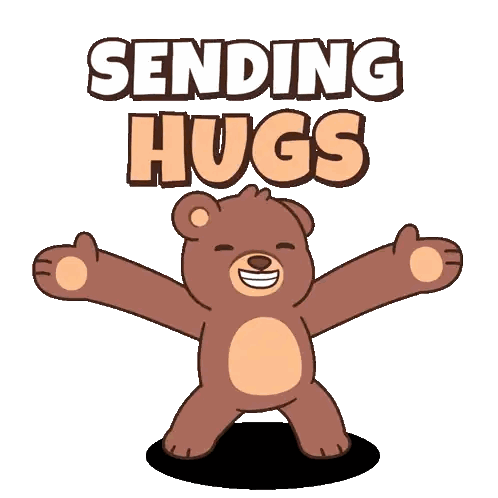 Teddy Bear Sending Hugs Sticker