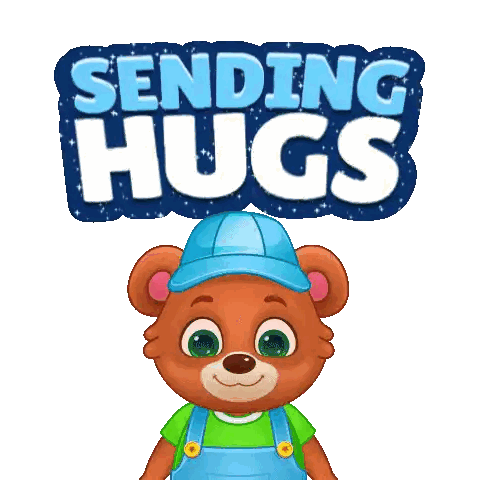 Teddy Bear Sending Hugs Sticker