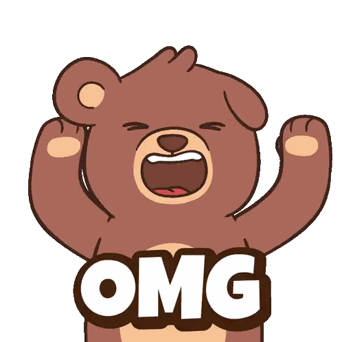 Teddy Bear Shouting Omg Sticker