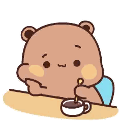 Teddy Bear Sitting At Table With Coffee Sticker