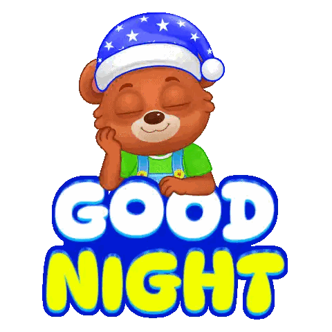 Teddy Bear Sleep Hat Good Night Sticker