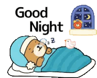 Teddy Bear Sleeping Good Night Sticker