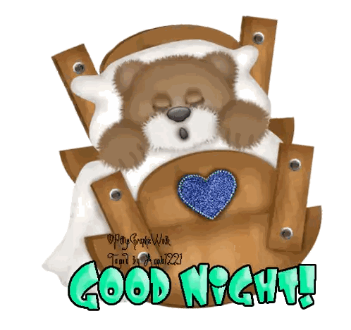 Teddy Bear Sleeping Good Night Sticker