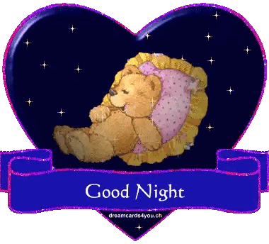 Teddy Bear Sleeping In Heart Good Night Sticker