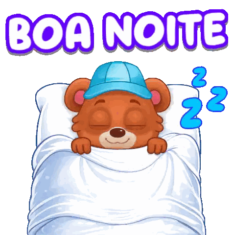 Teddy Bear Sleeping With Boa Noite Sticker