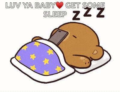 Teddy Bear Sleeping With Phone And Luv Ya Baby GIF